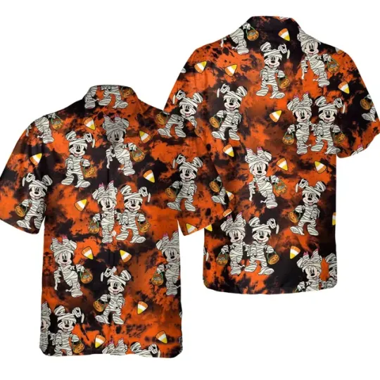 2024 New Disney Halloween Hawaiian Shirt  Mickey Vacation Family Hawaiian Shirt
