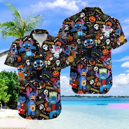 2024 New Disney Halloween Hawaiian Shirt  Mickey Vacation Family Hawaiian Shirt