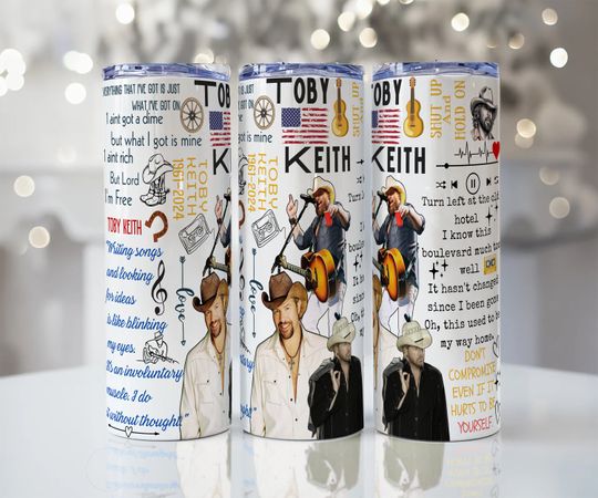 Toby Keith Tumbler with Lid and Straw