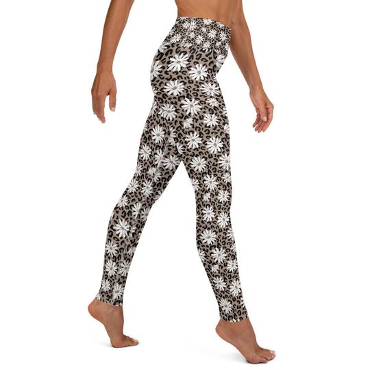 Leopard and Daisies Yoga Leggings