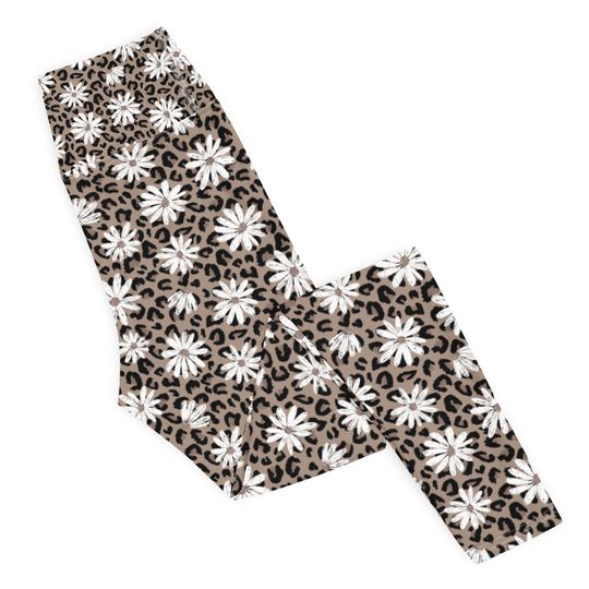 Leopard and Daisies Yoga Leggings