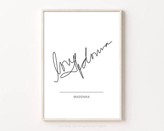 Madonna Autograph Print, Printable Wall Art