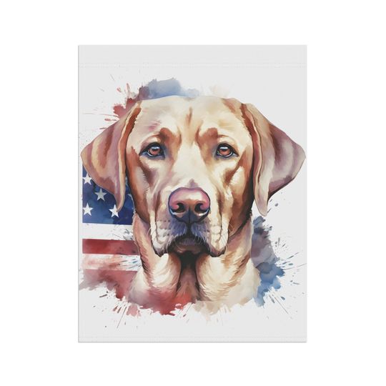 Patriotic Yellow Lab July 4th Memorial Day Garden