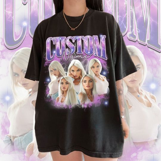 Custom Bootleg Rap Tee with Face Photo, Girlfriend Boyfriend tee, Bachelorette Surprise