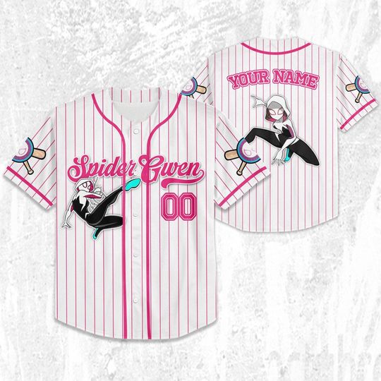 Custom Disney Spiderman Spiderverse SpiderGwen Baseball Jersey