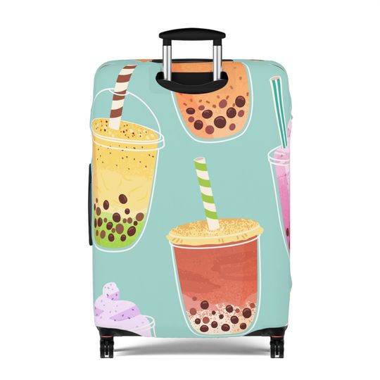 Bubble Tea Inspired Luggage Cover, Summer Vacation, Summer Trip