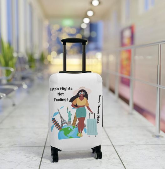 Catch Flights Not Feelings Personalized Luggage Cover