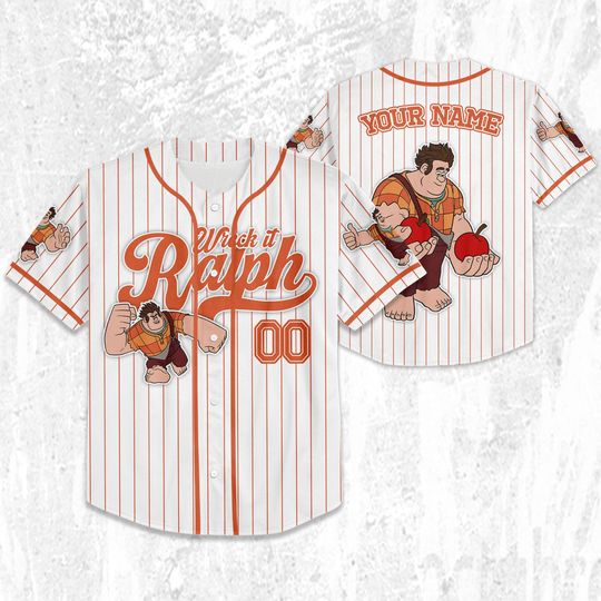 Custom Disney Wreck it Ralph Simple Stripe Jersey, Disney Baseball Jersey