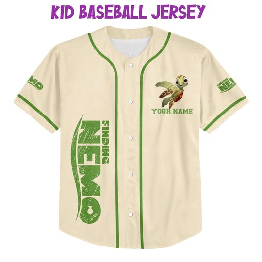 Personalized Disney Finding Nemo Vintage Squirt, Disney Baseball Jersey Sports