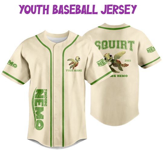 Personalized Disney Finding Nemo Vintage Squirt, Disney Baseball Jersey Sports