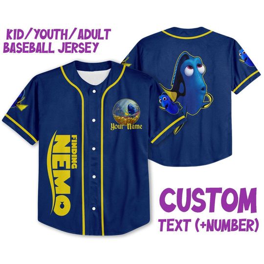 Personalized Disney Finding Nemo Dory Awesome, Disney Baseball Jersey Sports