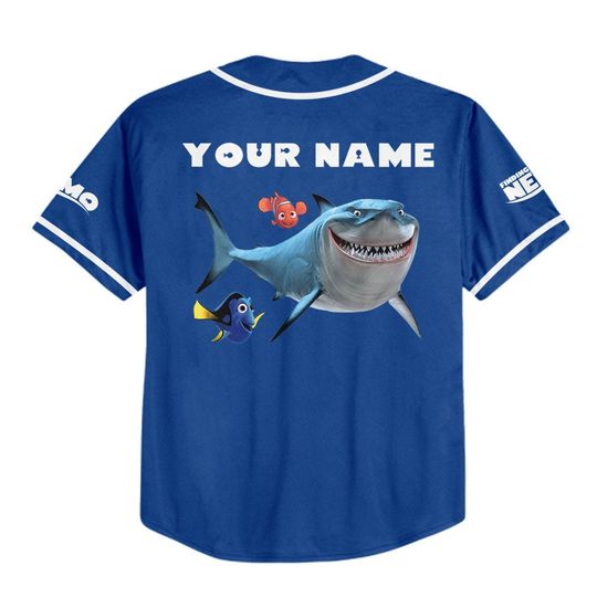 Personalized Disney Finding Nemo Dory And Bruce, Disney Baseball Jersey Sports