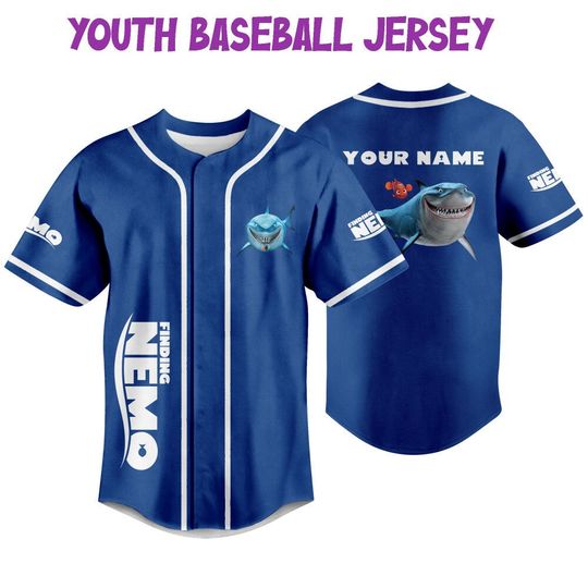 Personalized Disney Finding Nemo Dory And Bruce, Disney Baseball Jersey Sports