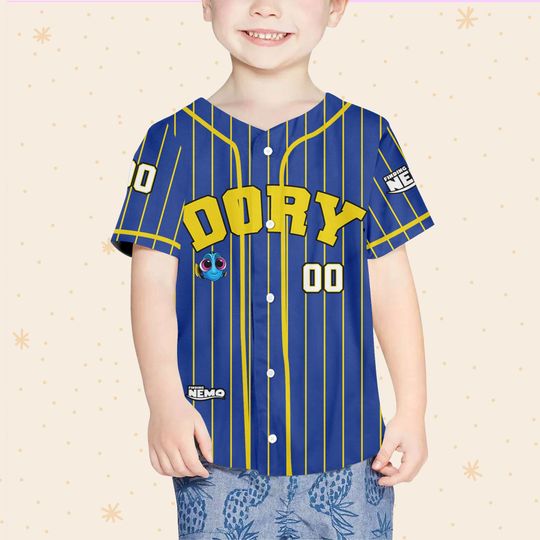 Personalize Finding Nemo Baby Dory Blue Jersey, Disney Baseball Jersey Sports