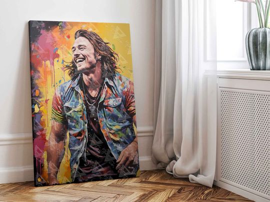 Country Icon Wallen Western's Vibrant Abstract Portrait Wall Dcor