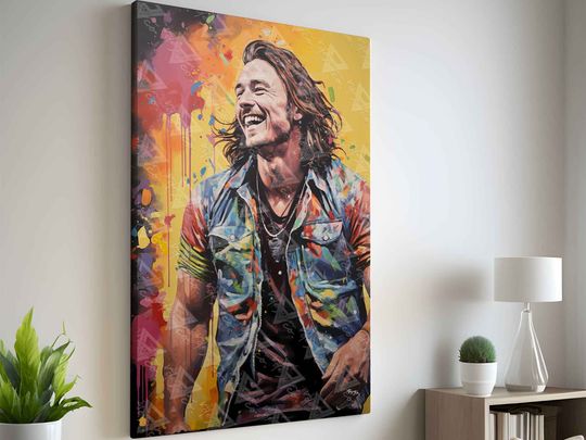 Country Icon Wallen Western's Vibrant Abstract Portrait Wall Dcor