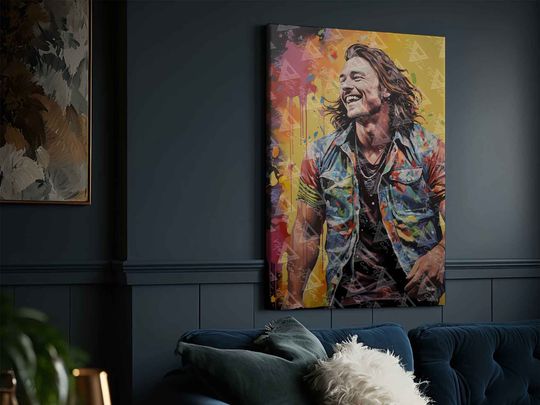 Country Icon Wallen Western's Vibrant Abstract Portrait Wall Dcor