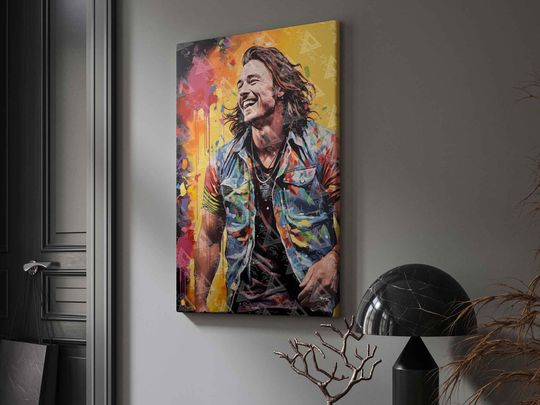 Country Icon Wallen Western's Vibrant Abstract Portrait Wall Dcor