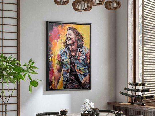 Country Icon Wallen Western's Vibrant Abstract Portrait Wall Dcor