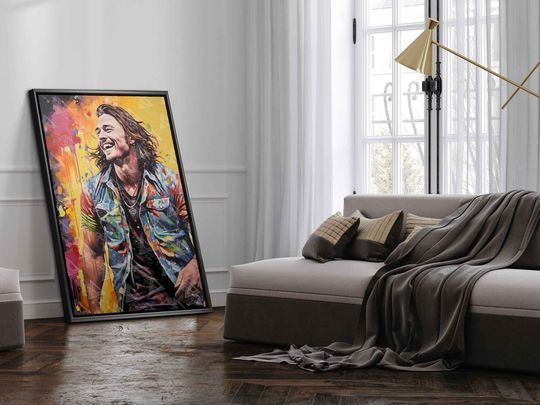 Country Icon Wallen Western's Vibrant Abstract Portrait Wall Dcor