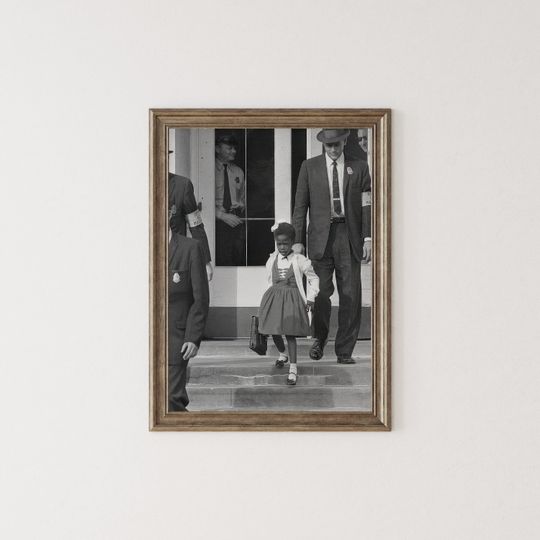 Young Black Girl Protest Wall Art, Ruby Bridges Print