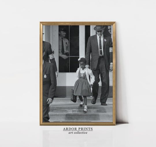 Young Black Girl Protest Wall Art, Ruby Bridges Print