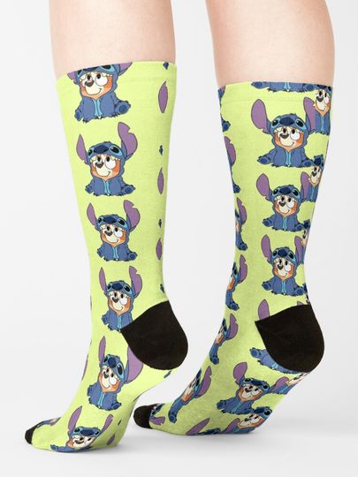 Bingo in Stitch BlueyDad Socks