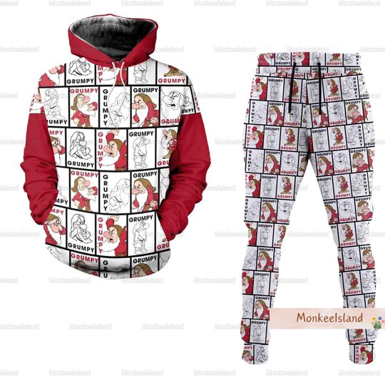 Grumpy Dwarf Hoodie, Grumpy Snow White 3D Hoodie, Grumpy Moods Women Pants