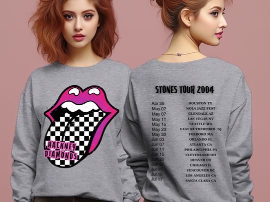 Rolling Stones Sweatshirt,Graphic Tee, Distressed Band Shirt