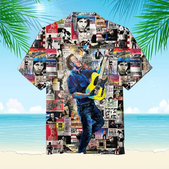 Bruce Springsteen Hawaiian Shirt, Music Lovers Gift