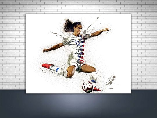 Alex Morgan Poster Print, Gallery Premium Matte Vertical Posters, Man Cave, Kids Room, Game Room, Bar
