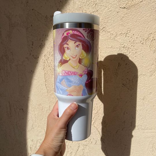 Custom Personalized gift Disney Princess Jasmine 40oz Tumbler with handle