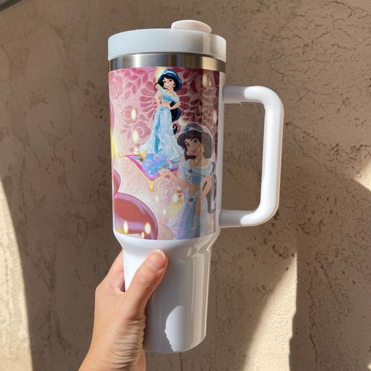 Custom Personalized gift Disney Princess Jasmine 40oz Tumbler with handle
