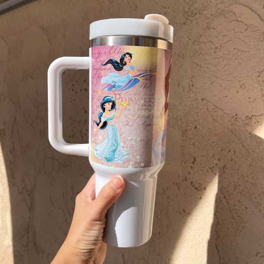 Custom Personalized gift Disney Princess Jasmine 40oz Tumbler with handle