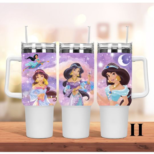 Custom Personalized gift Disney Princess Jasmine 40oz Tumbler with handle