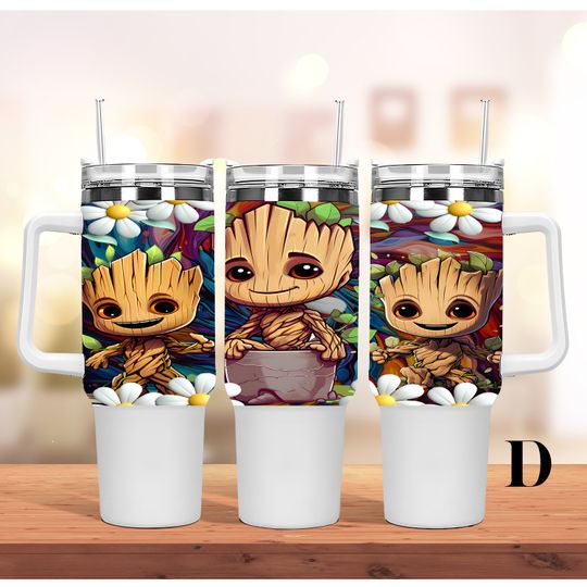 Custom Personalized gift Disney Marvel I Am Groot 40oz Tumbler with handle