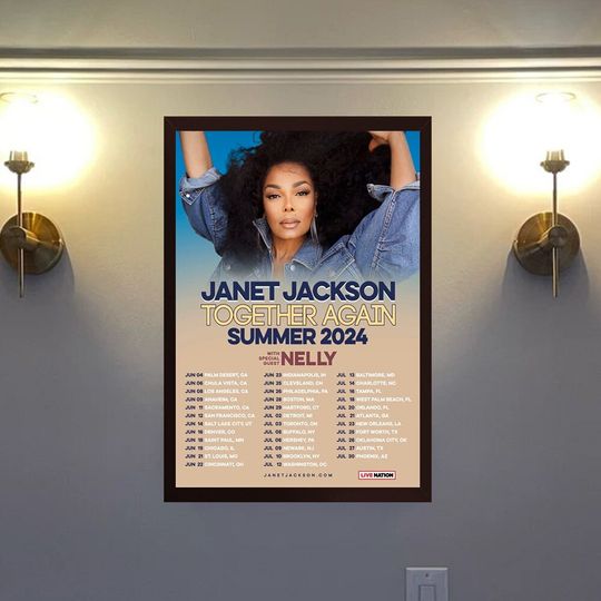 Janet Jackson Together Again Tour 2024 Poster  Minimalist Poster, Birthday Gifts, Home Decor, Fan gifts, unframed poster