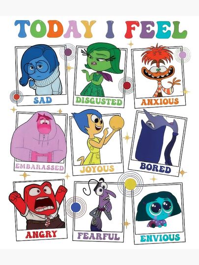 Today I Feel, Inside Out Characters Backpack, Inside Out Movie Backpack, Disney Backpack, Back to School Gifts
