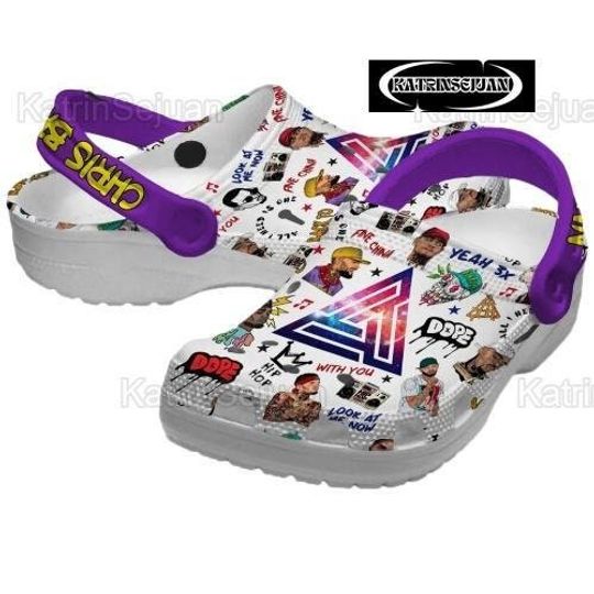 Chris Brown With You Clogs, Chris Brown Tour 2024 Clogs, Casual Shoes For Women, Chris Brown Sandals, Shoes Women, Chris Brown Fan Gi