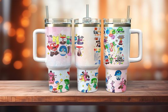 Movie Characters Inside Out 2 Tumblers 40oz with Handle
