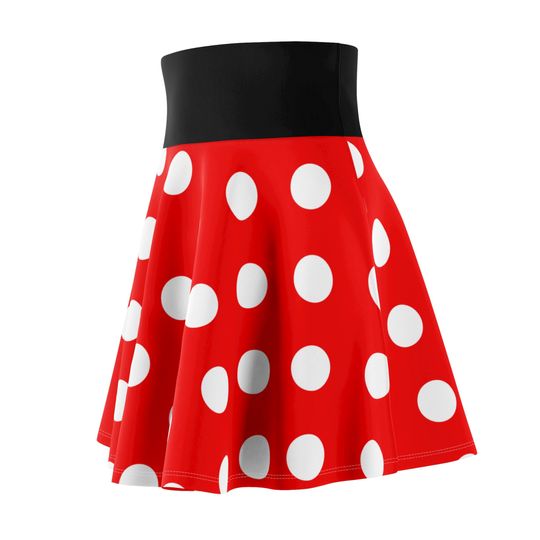 Red and white polka dots women's running skirt