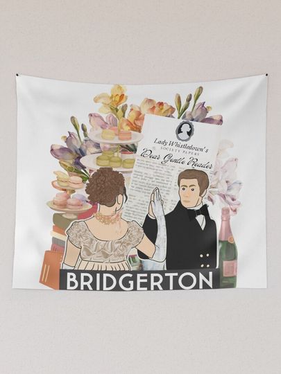 Dear Gentle Reader Tapestry, Bridgerton Colin and Penelope Polin Couple Tapestry, Bridgerton Merch, Funny Gift Idea, Gift for Fans