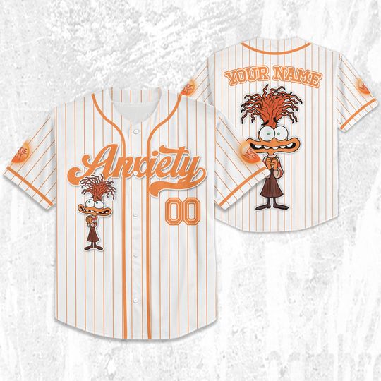 Custom Disney Inside Out Anxiety Simple Baseball Jersey, Disney Baseball Jersey