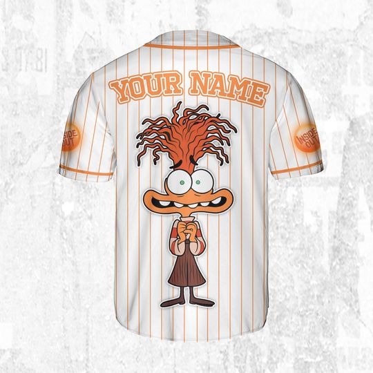 Custom Disney Inside Out Anxiety Simple Baseball Jersey, Disney Baseball Jersey