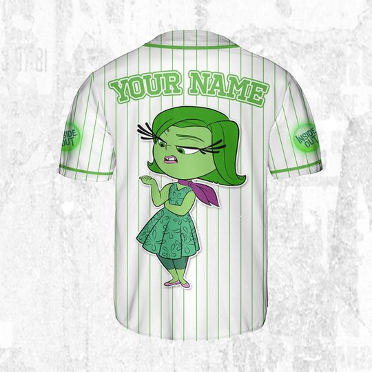 Custom Disney Inside Out Disgust Simple Baseball Jersey, Disney Baseball Jersey, Inside Out 2 Athletic Jersey