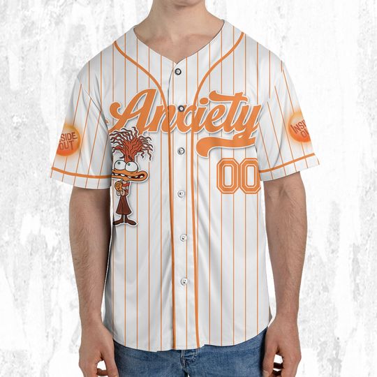 Custom Disney Inside Out Anxiety Simple Baseball Jersey, Disney Baseball Jersey