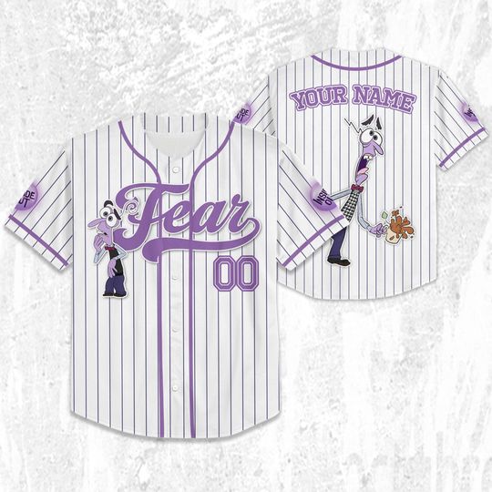 Custom Disney Inside Out Fear Simple Baseball Jersey, Disney Baseball Jersey