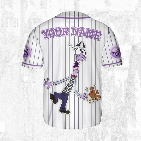 Custom Disney Inside Out Fear Simple Baseball Jersey, Disney Baseball Jersey