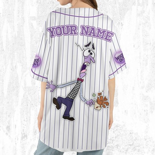 Custom Disney Inside Out Fear Simple Baseball Jersey, Disney Baseball Jersey