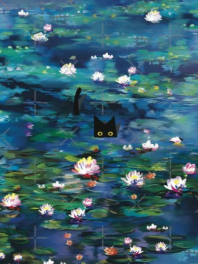 Claude Monet Water Lilies | Monet Waterlily Cat Prints iPhone Case